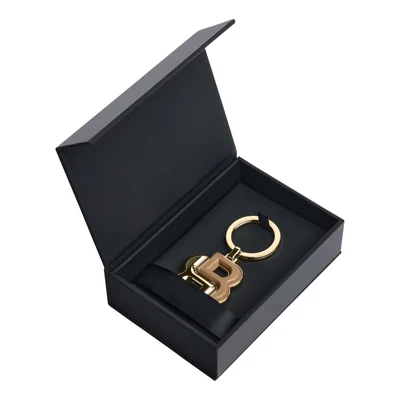Hugo Boss Ключодържател Double B, кафяво-златист