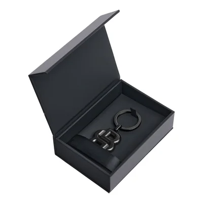 Hugo Boss Ключодържател Double B, черен мат