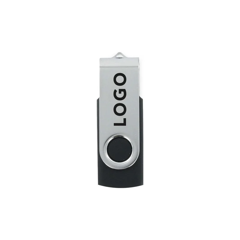 Office 1 USB флаш памет Swivel, USB 2.0, 16 GB, без лого, черна