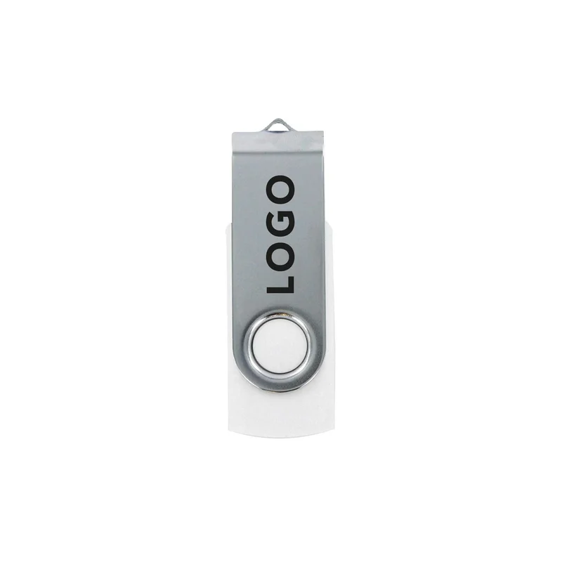 Office 1 USB флаш памет Swivel, USB 2.0, 16 GB, без лого, бяла