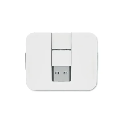 More Than Gifts USB хъб, 4 порта 2 х USB Type-A, 2 х USB Type-C, вход Type-C/Type-A, бял