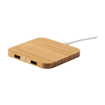 Cool Безжично зарядно Wattix, 10 W, 90 х 90 х 9 mm, бамбук