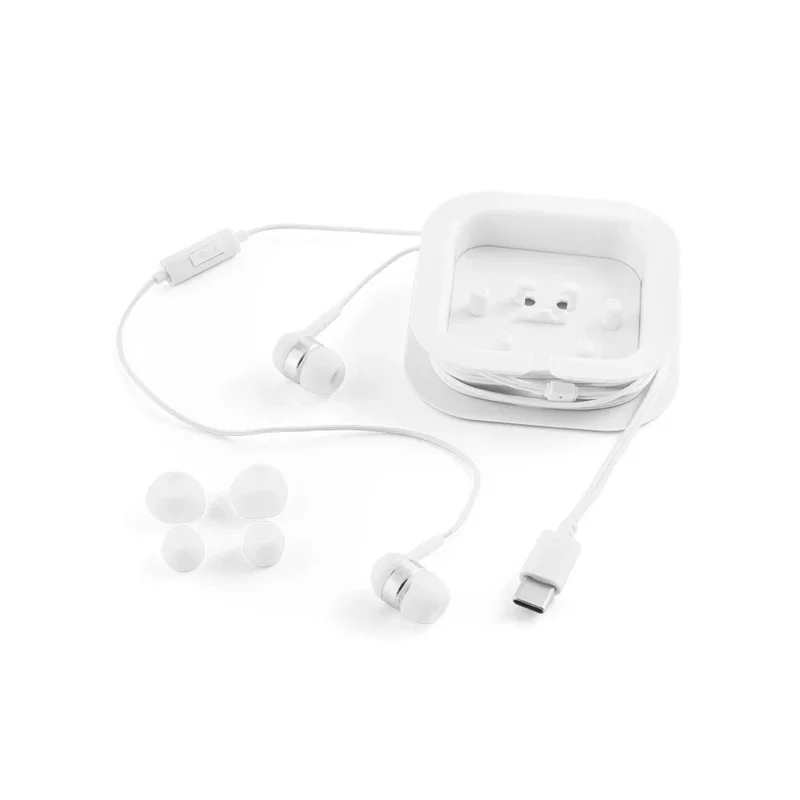 Слушалки Hi!dea Presley, с кабел 1.2 m и микрофон, USB Type-C, бели