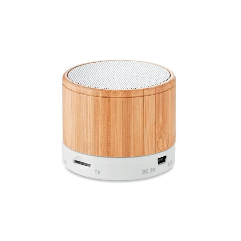 More Than Gifts Round Тонколона Bamboo, с Bluetooth, бяла