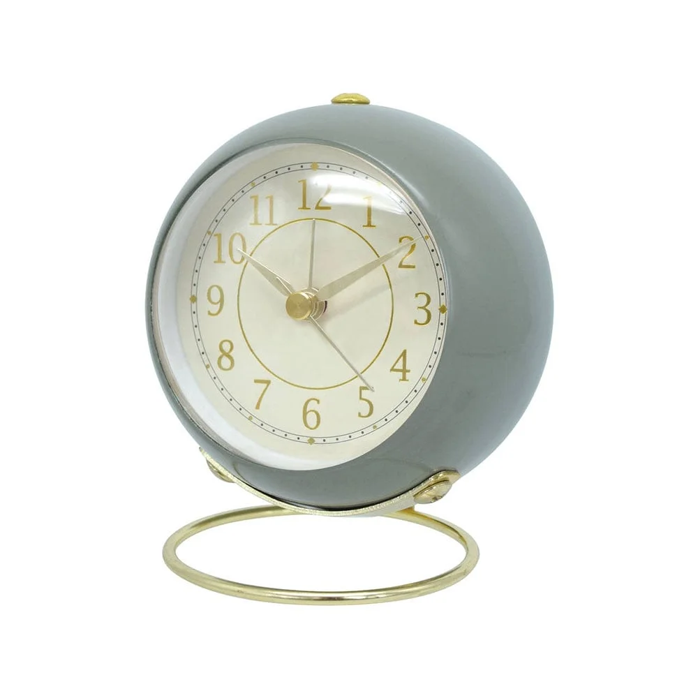 Часовник Takk Tick Tale, настолен, 10 cm, сив