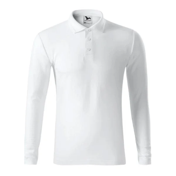 Malfini Мъжка блуза Pique Polo 221, с дълъг ръкав, размер XL, бяла