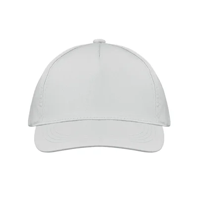 Бейзболна шапка, 5-панелна, детска, памук, 180 g/m2, бяла
