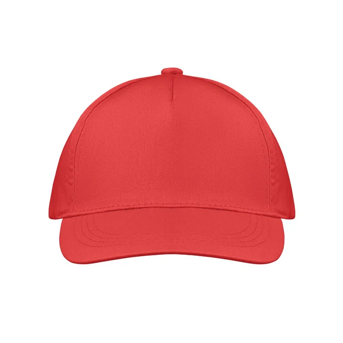 Бейзболна шапка, 5-панелна, детска, памук, 180 g/m2, червена