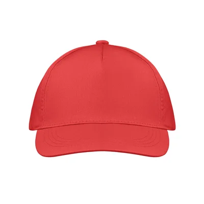 Бейзболна шапка, 5-панелна, детска, памук, 180 g/m2, червена