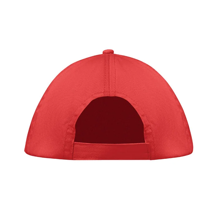 Бейзболна шапка, 5-панелна, детска, памук, 180 g/m2, червена