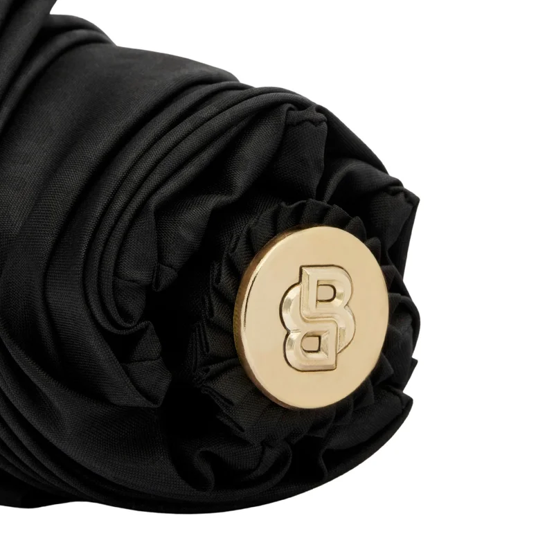 Hugo Boss Чадър Pocket Double B, сгъваем, черно-златист