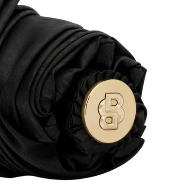 Hugo Boss Чадър Pocket Double B, сгъваем, черно-златист
