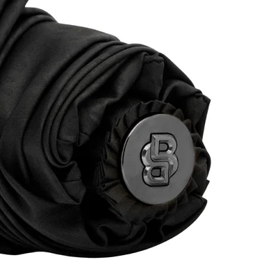 Hugo Boss Чадър Pocket Double B, сгъваем, черно-сив