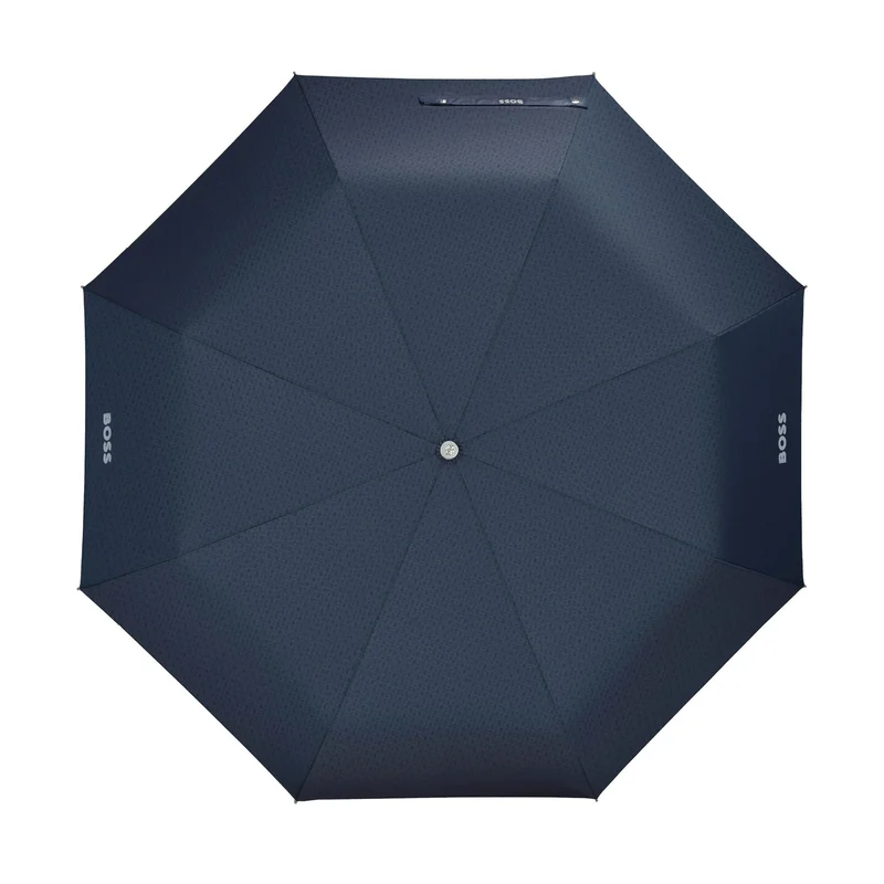 Hugo Boss Чадър Pocket Double B, сгъваем, тъмносин