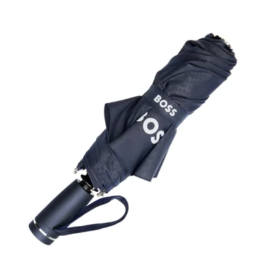 Hugo Boss Чадър Pocket Double B, сгъваем, тъмносин