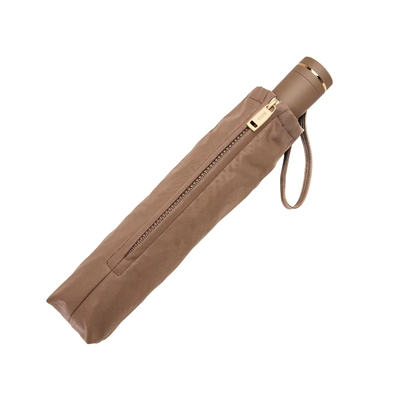 Hugo Boss Чадър Pocket Double B, сгъваем, кафяв