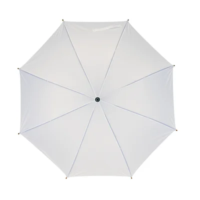 Office 1 Чадър, автоматичен, с извита дървена дръжка, 103 cm, бял