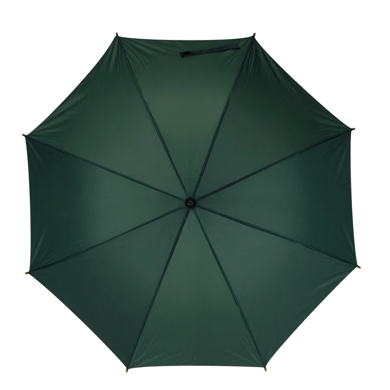 Office 1 Чадър, автоматичен, с извита дървена дръжка, 103 cm, с брандиране, тъмнозелен, 50 броя