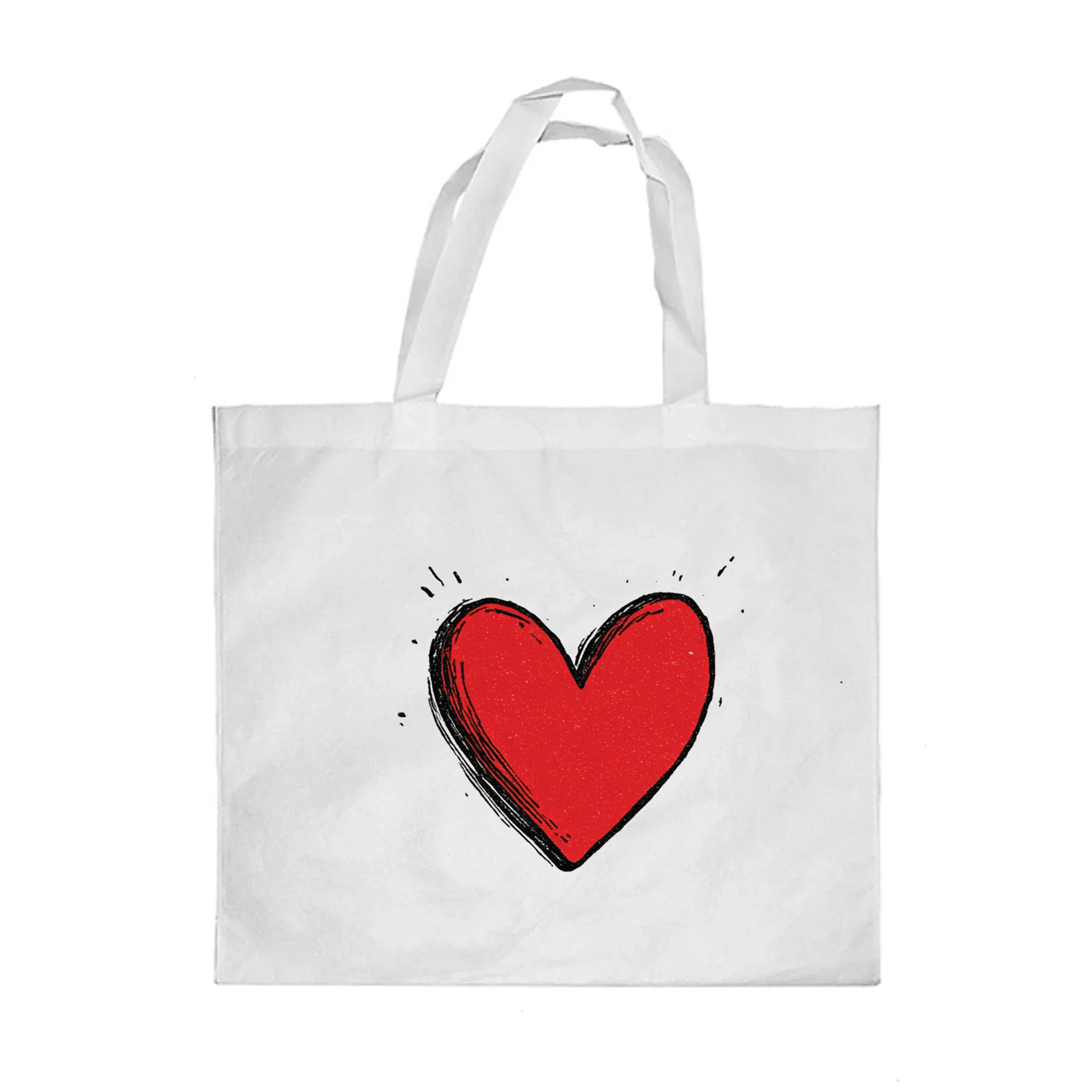 Gift&Go Торбичка Emotion - Сърце, полиестерна, 38 х 39 cm, бяла