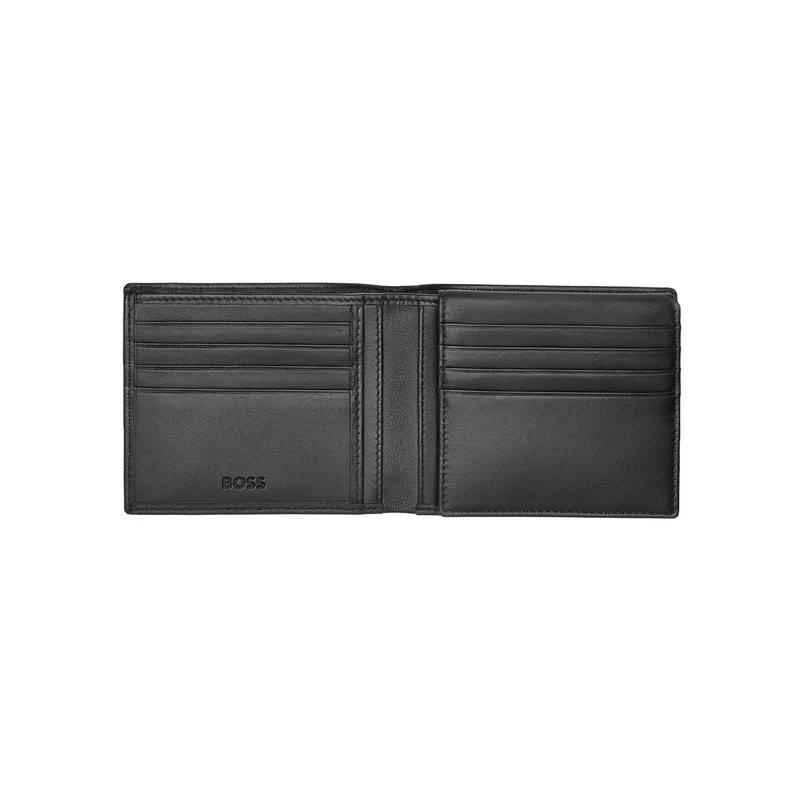Hugo Boss Портфейл Classic Smooth, с капак, черен