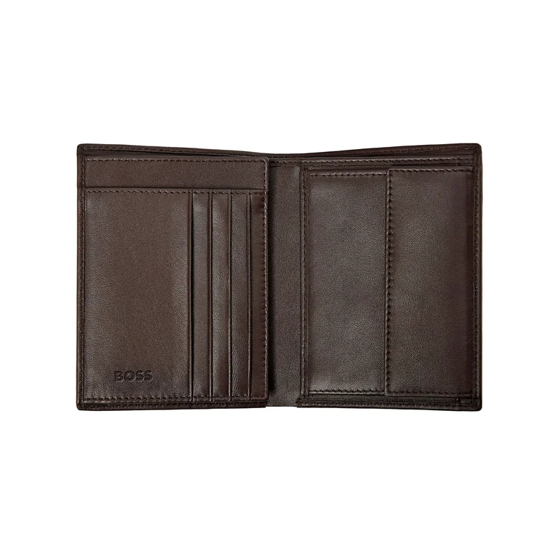 Hugo Boss Портфейл Classic Smooth, вертикален, с капак, кафяв