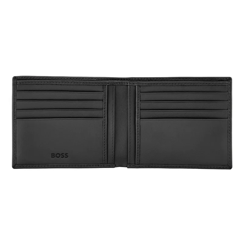 Hugo Boss Портфейл Saffiano Double B, черен