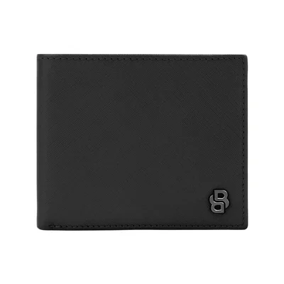 Hugo Boss Портфейл Saffiano Double B, с отделение за монети, черен