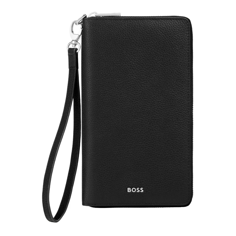 Hugo Boss Портфейл за пътуване Classic Grained, черен