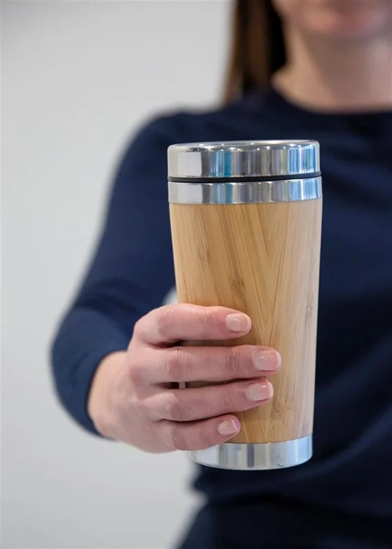 Office 1 Термочаша Sasa, неръждаема стомана и бамбук, 450 ml