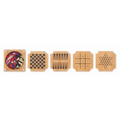 More Than Gifts Подложки за чаши Coastgame, корк и MDF, с 4 игри