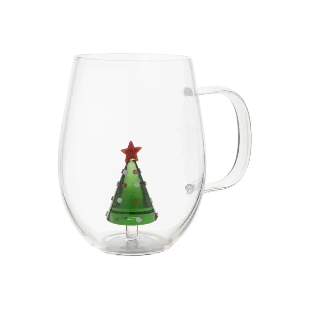 More Than Gifts 3D чаша с коледна елха Sjonsta, с дръжка, боросиликатно стъкло, 550 ml