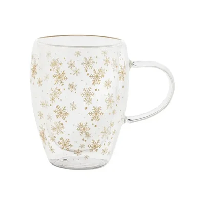 More Than Gifts Чаша на снежинки Snostro, двустенна, боросиликатно стъкло, 350 ml