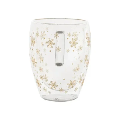 More Than Gifts Чаша на снежинки Snostro, двустенна, боросиликатно стъкло, 350 ml