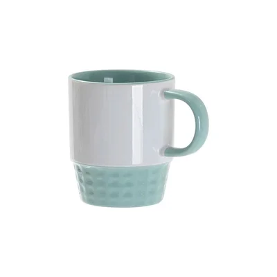 BESTSUB Чаша Stacking, керамична, цветна вътрешност и дръжка, 300 ml, зелена