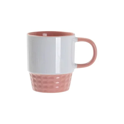 BESTSUB Чаша Stacking, керамична, цветна вътрешност и дръжка, 300 ml, розова