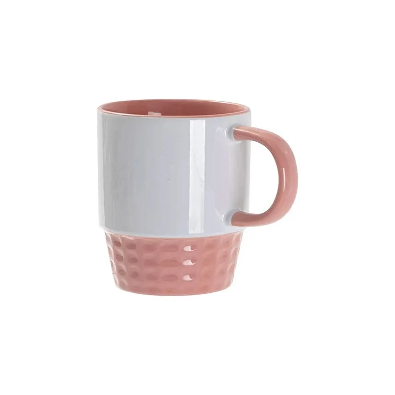 BESTSUB Чаша Stacking, керамична, цветна вътрешност и дръжка, 300 ml, розова
