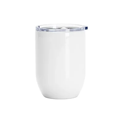 BESTSUB Чаша за вино, с капак, неръждаема стомана, 450 ml, бяла