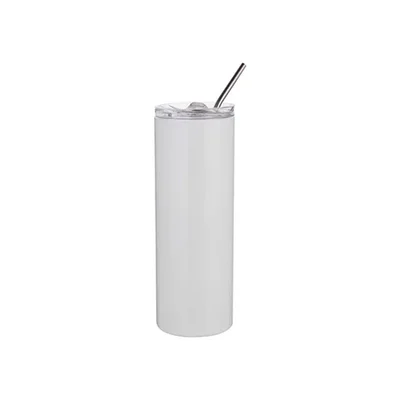 BESTSUB Чаша за път, със сламка, 600 ml, бяла