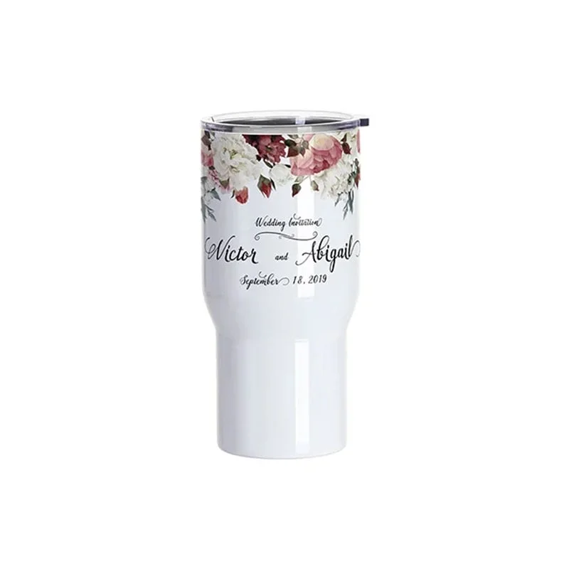 BESTSUB Чаша за пътуване, с капак, инокс, 650 ml, бяла