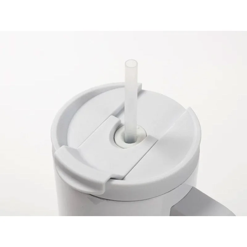BESTSUB Чаша, с дръжка, сламка и капак, 1200 ml, бяла