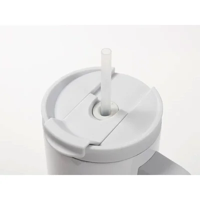 BESTSUB Чаша, с дръжка, сламка и капак, 1200 ml, бяла