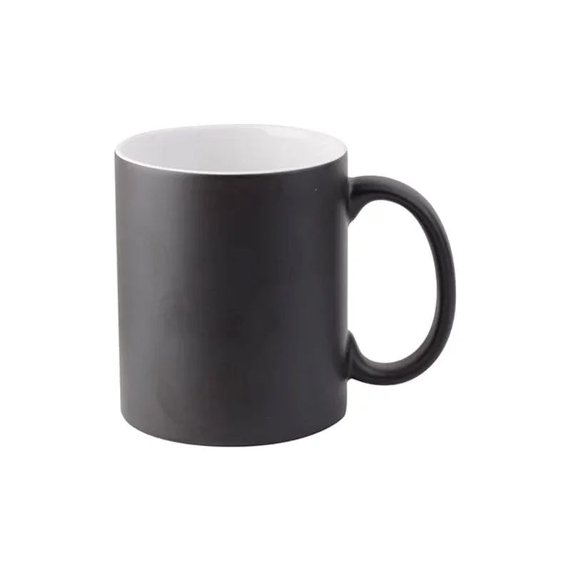 BESTSUB Магическа чаша, керамична, с дръжка, 330 ml, черен мат