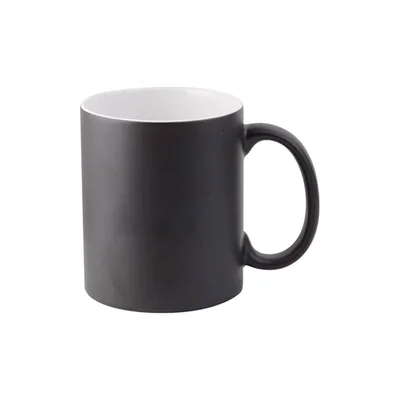 BESTSUB Магическа чаша, керамична, с дръжка, 330 ml, черен мат