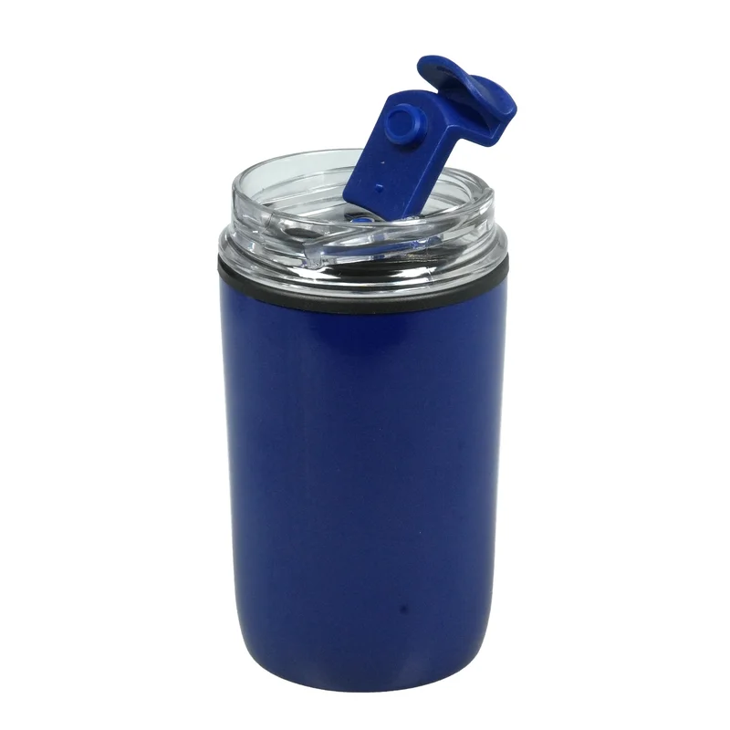 Термочаша Jansen, неръждаема стомана, двустенна, 300 ml, с брандиране, синя, 50 броя