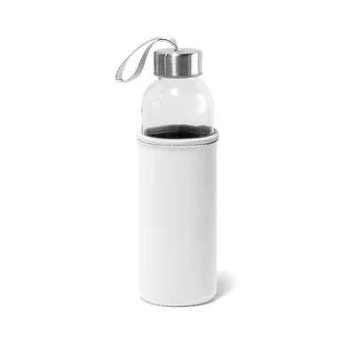 Hi!dea Бутилка Raise, стъклена, с бял калъф, 520 ml