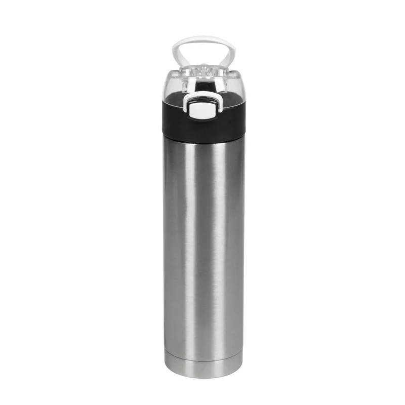Office 1 Бутилка Metropolis, метална, двустенна, 500 ml, сребриста