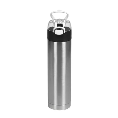 Office 1 Бутилка Metropolis, метална, двустенна, 500 ml, сребриста