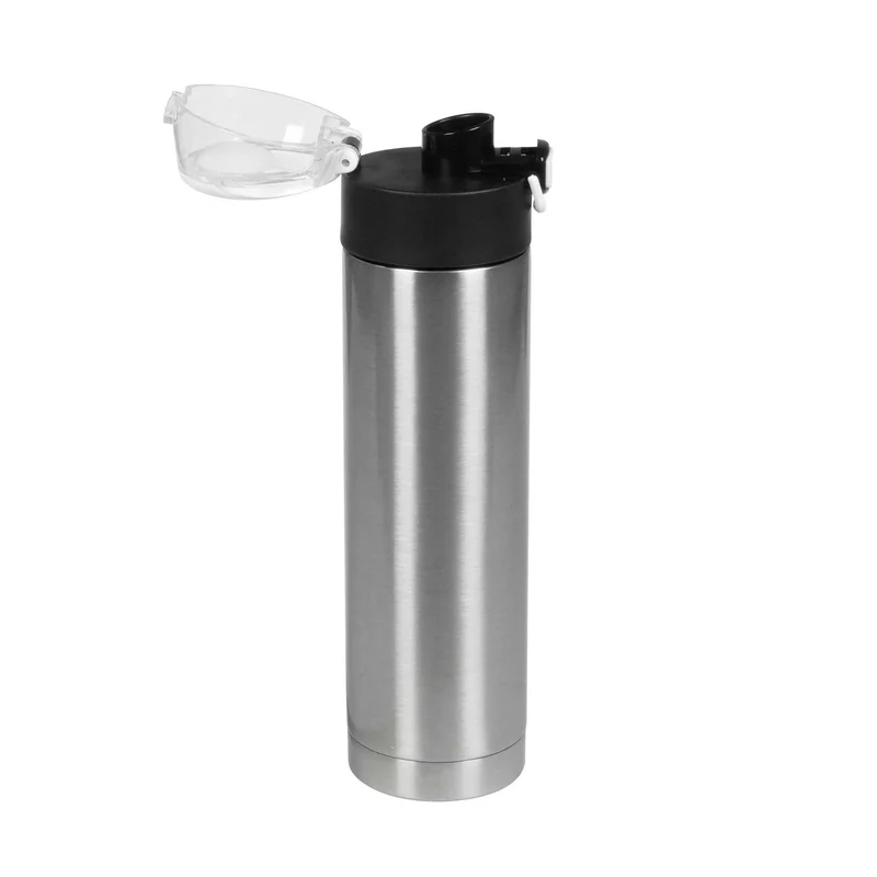 Office 1 Бутилка Metropolis, метална, двустенна, 500 ml, сребриста