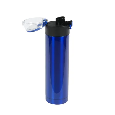 Office 1 Бутилка Metropolis, метална, двустенна, 500 ml, синя