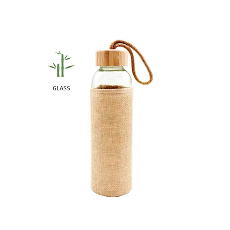 Office 1 Бутилка Sunset, стъклена, с ленен калъф, 500 ml